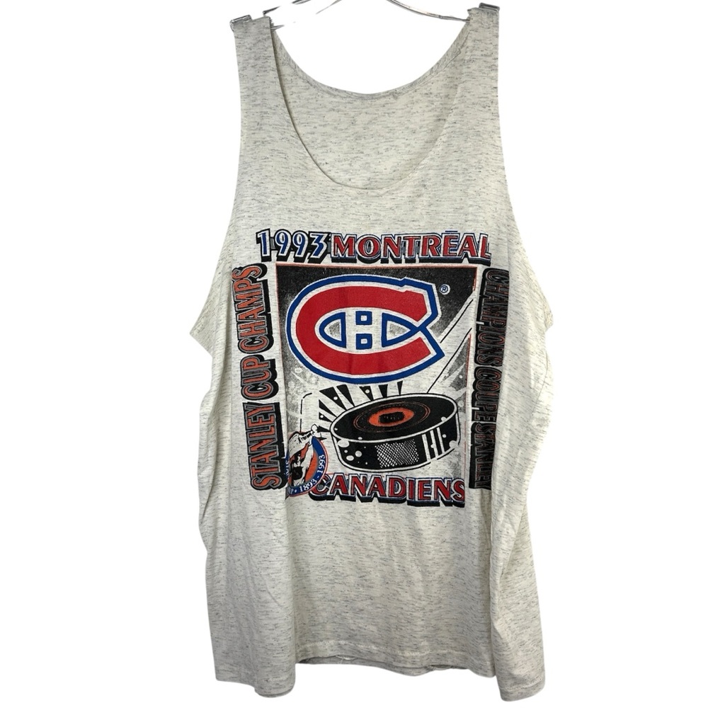 MontreAL Canadiens adult tank top tee shirt Stanley cup vtg ice hockey grey XL